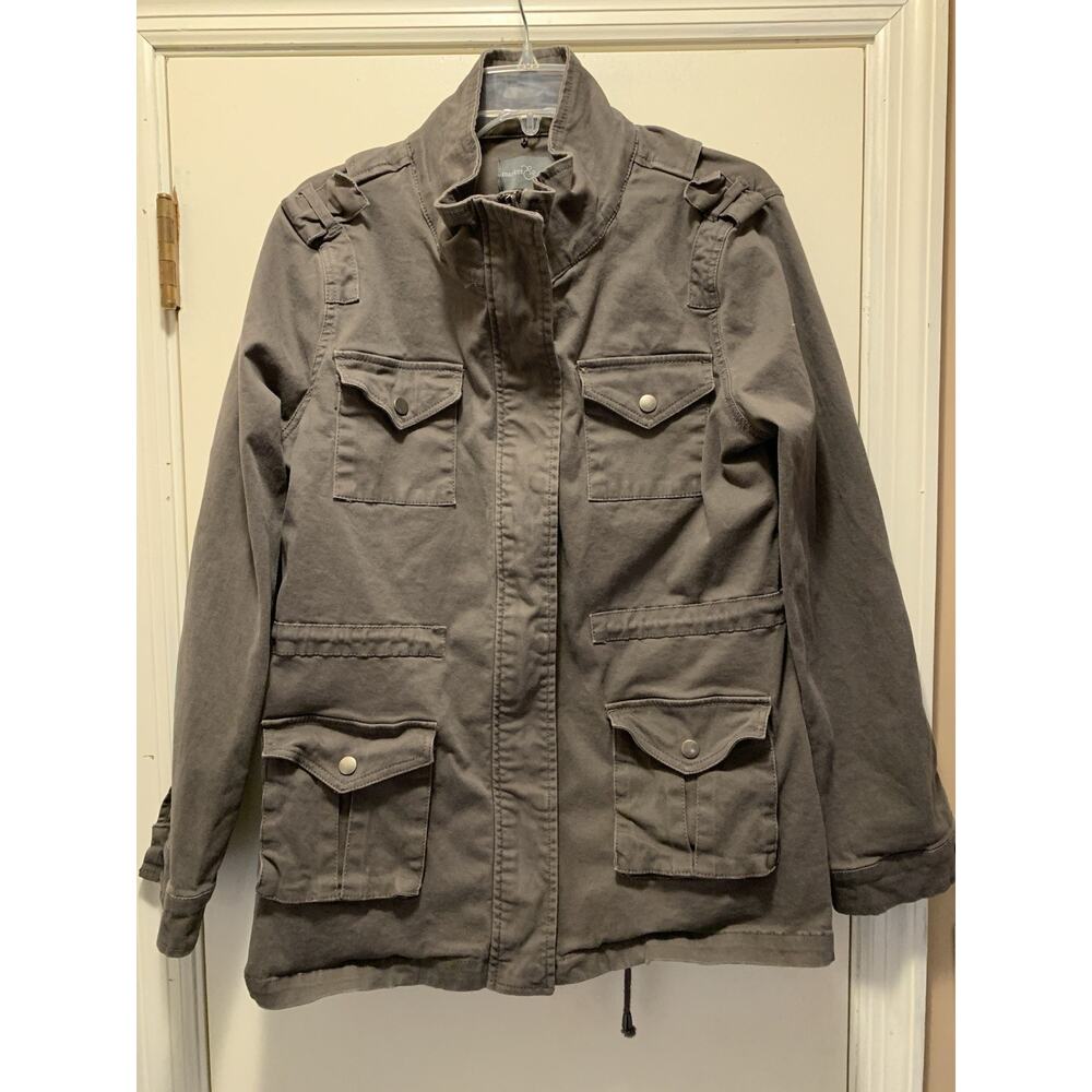 Market & Spruce Womens Dark Green Kathleen Cargo Jacket Size Large